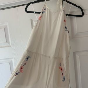 Cream Halter Romper with Pockets!!